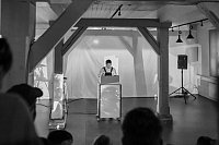 Leef Hansen im Rahmen des Vortrags VISUELLE INTERVENTIONEN zur der Langen Nacht der Wissenschaften Halle in den Franckeschen Stiftungen